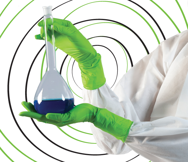 cleanroom gloves on a decorative background