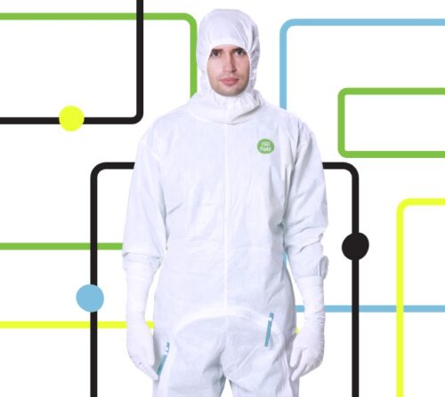 sterile cleanroom coverall with hood, cleanroom garment