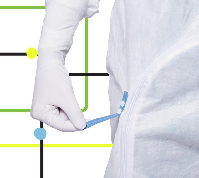 sterile cleanroom coverall with hood, cleanroom garment