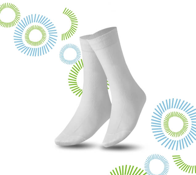 Cleanroom socks with a decorative background