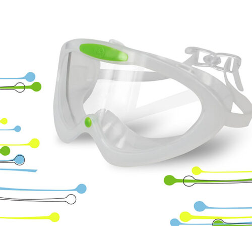Cleanroom goggles and glasses with a decorative background